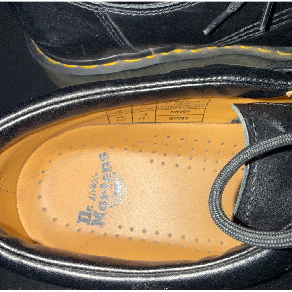 Doc Martens Mens Size 11 Padded Collar Oxford Black Leather 5 Eye 11849 Preppy - Picture 4 of 11